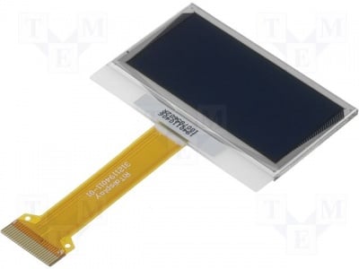 Графичен дисплей DEP128064J-Y Дисплей: OLED; графичен; 1,6&quot;; 128x64; Разм: 41,9x28x1,6mm; жълт